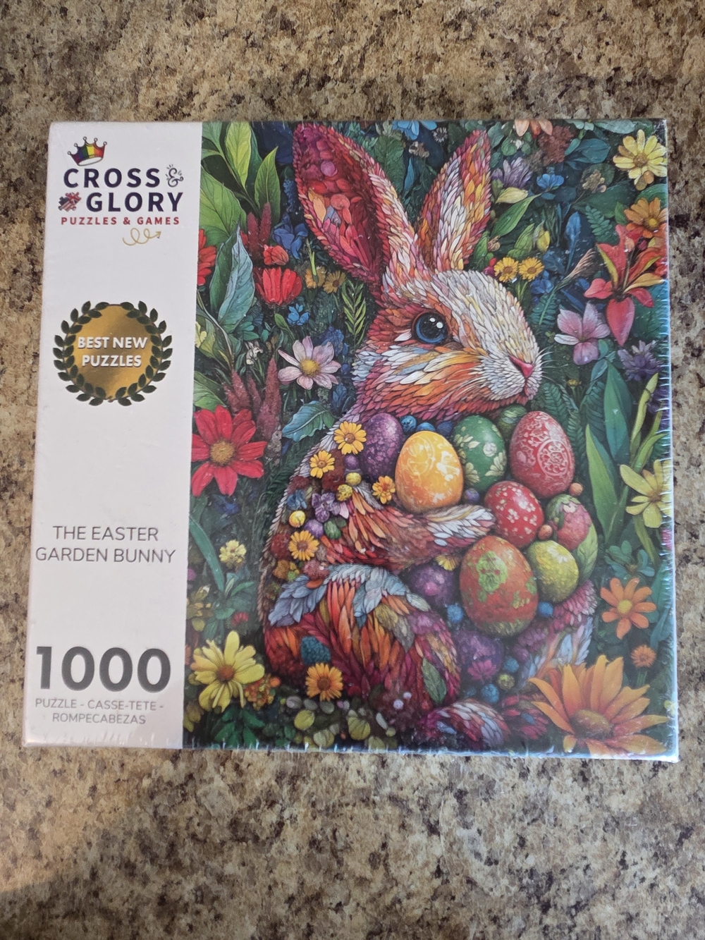NIB Cross & Glory The Easter Garden Bunny 1000 Piece Jigsaw Puzzle